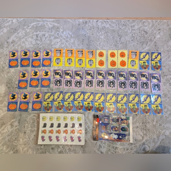 Lot Of Rare & Unique Vintage 1980s-1990s Halloween Stickers New In Package